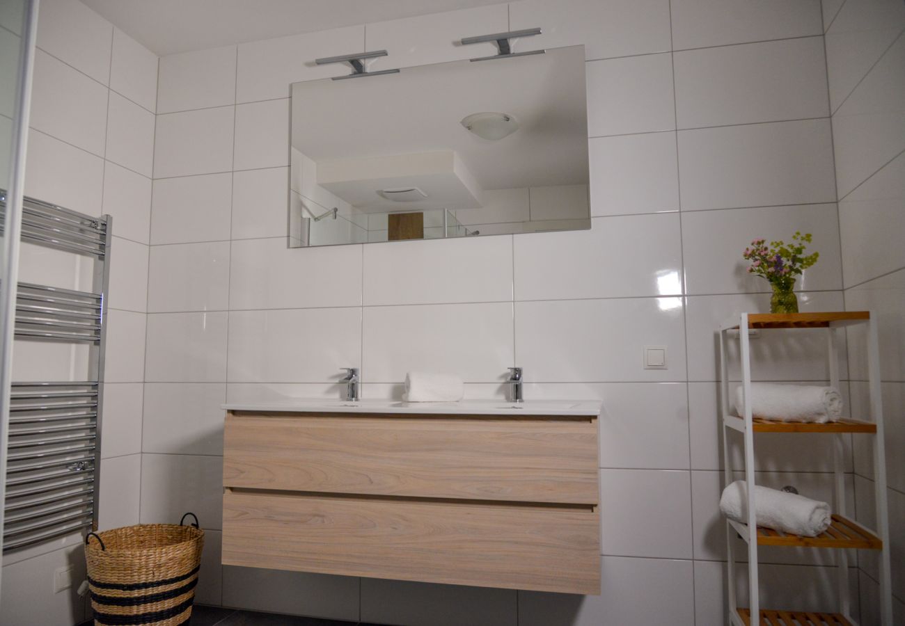 washbasin in the bathroom in the holiday home Grimming Lodge Goldrute in Tauplitz