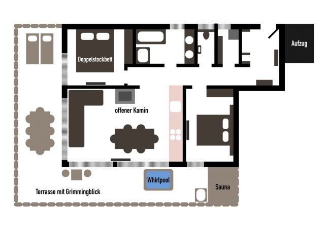 Ferienwohnung in Tauplitz - Penthouse Grimming D7.1 Ferienwohnung in Tauplitz - Penthouse Grimming D7.1